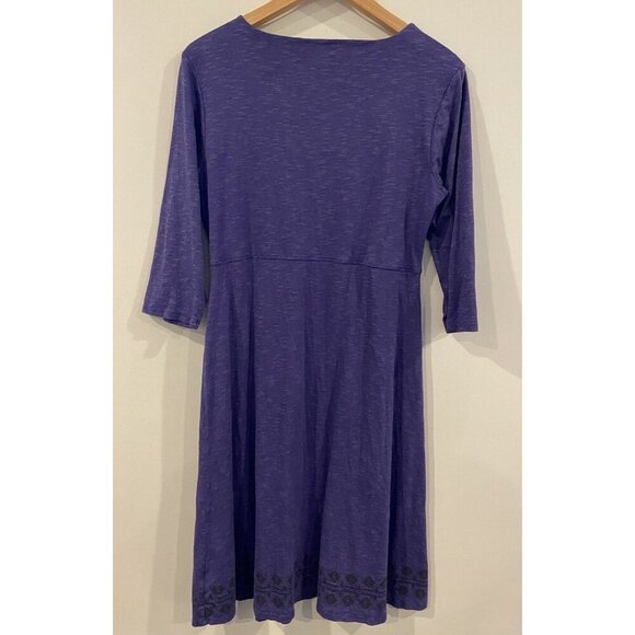 Horny Toad Dress Fit Flare 3/4 Sleeve Purple Size Medium M - Picture 4 of 5